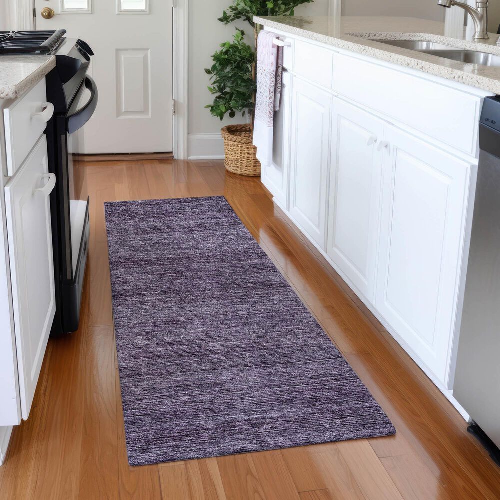 Dalyn Rug Company Soft Essentials Solid Plum 2'3" x 7'6" Indoor/Outdoor Runner, , large