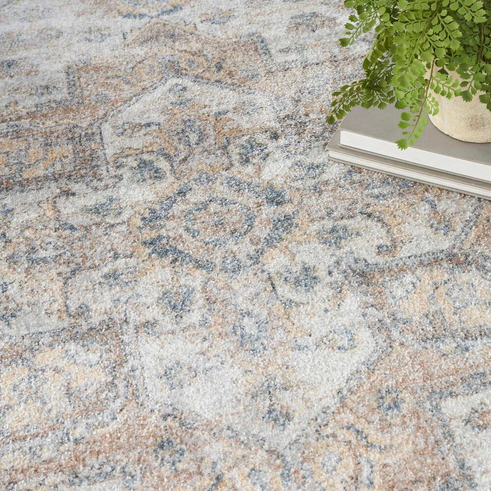 Nourison Astra Machine Washable 4&#39; x 6&#39; Silver and Grey Area Rug, , large