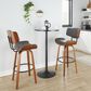 LumiSource Lombardi 30" Swivel Barstool with Grey Faux Leather Upholstery in Walnut and Black (Set of 2), , large