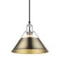 Golden Lighting Orwell 1-Light Medium Pendant with Aged Brass Shade in Chrome, , large