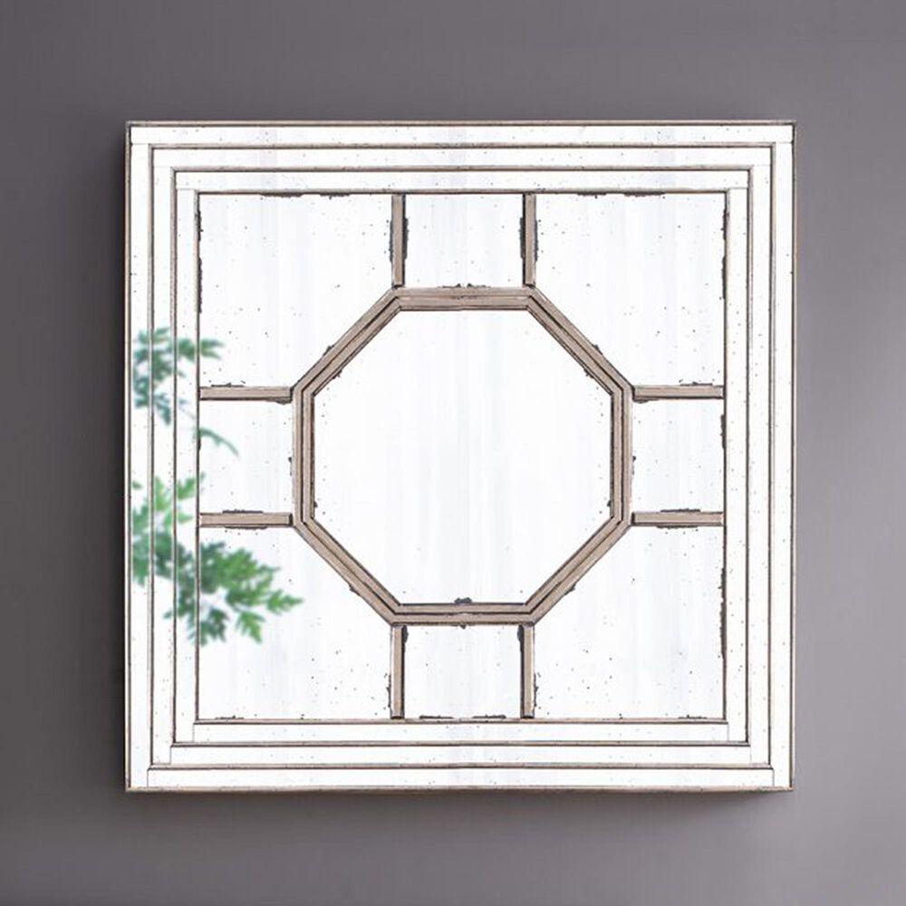 A&amp;B Home Irving Wall Mirror in Sliver and Weathered Gold, , large