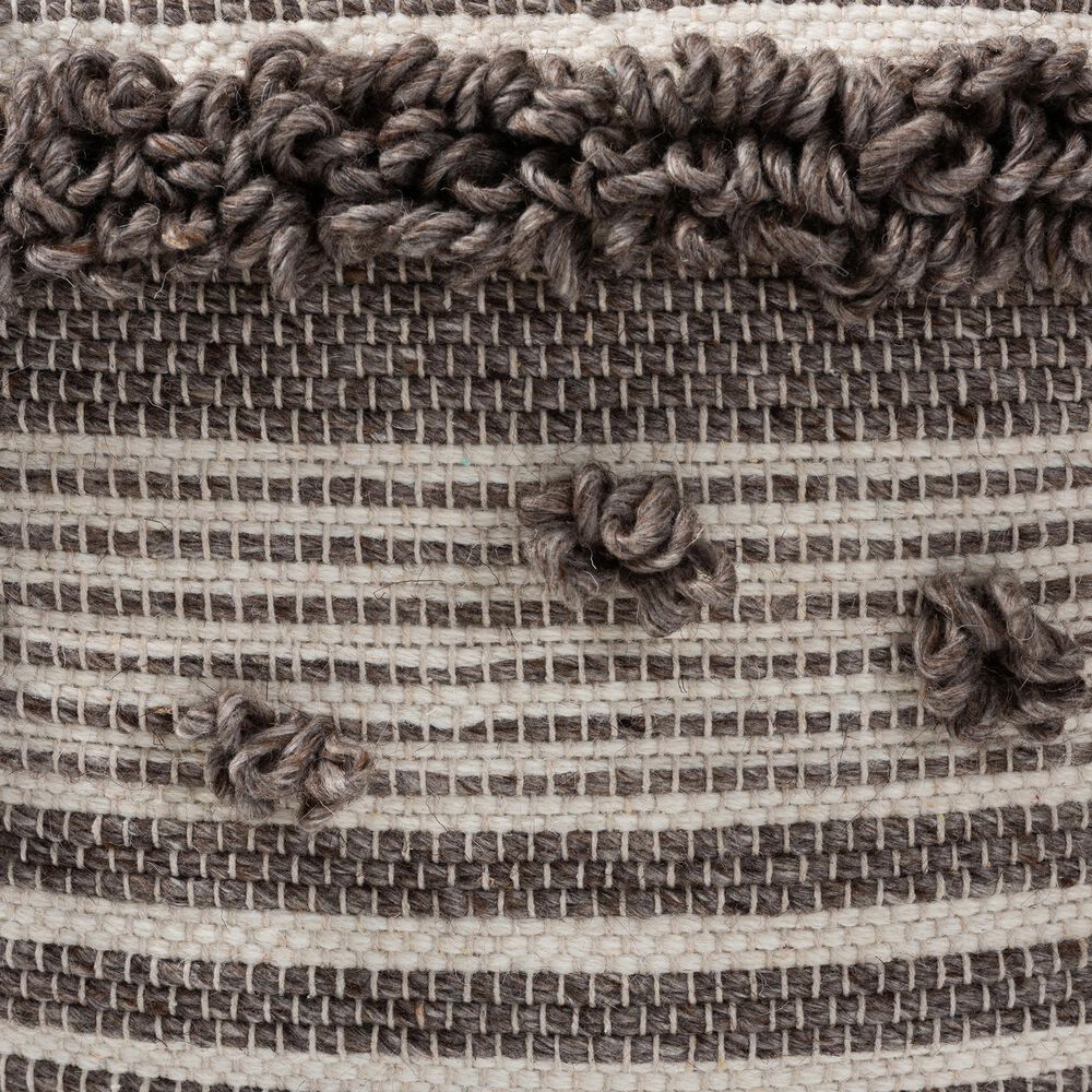 Baxton Studio Eligah Pouf in Ivory and Brown, , large
