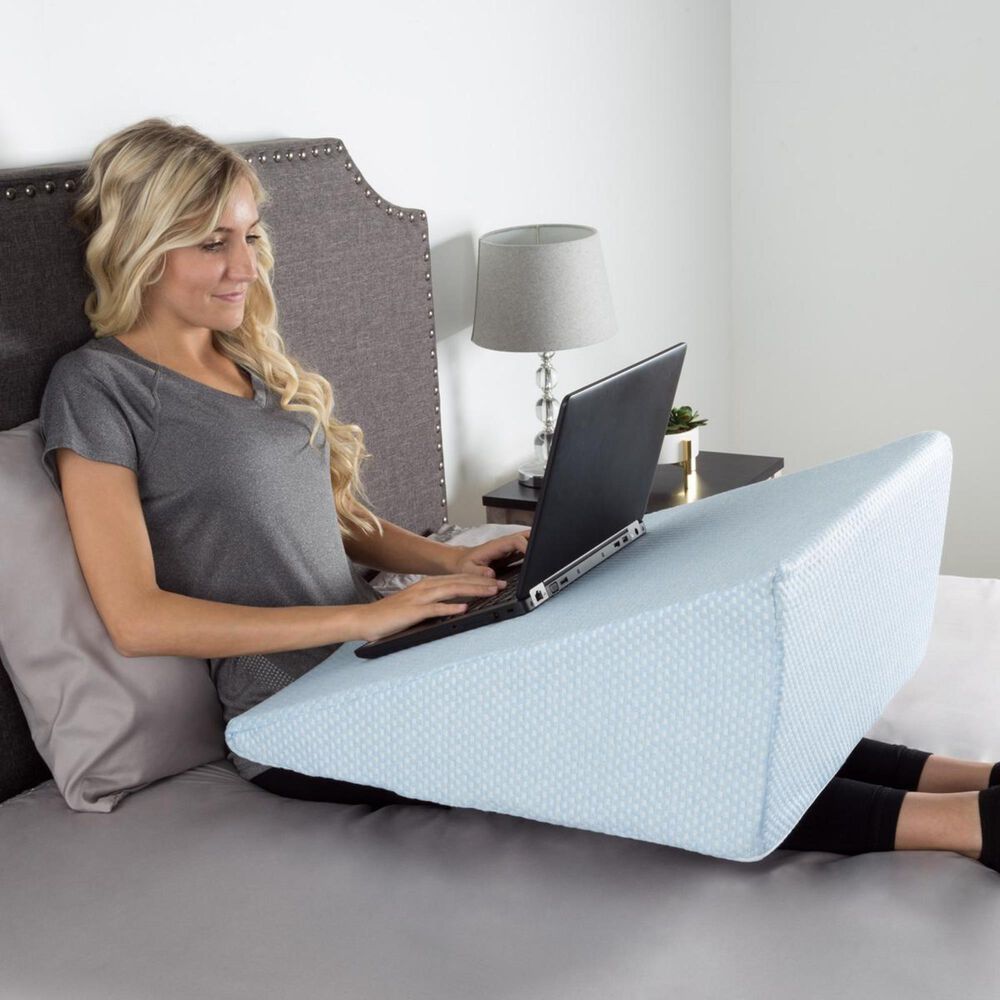 Timberlake Lavish Home High Wedge Memory Foam Pillow in Blue, , large