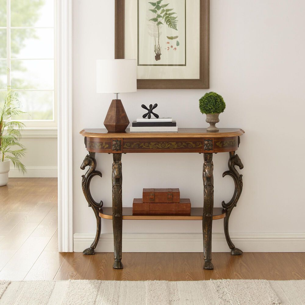 Linon Home Decor Flicka Console Table in Brown, , large