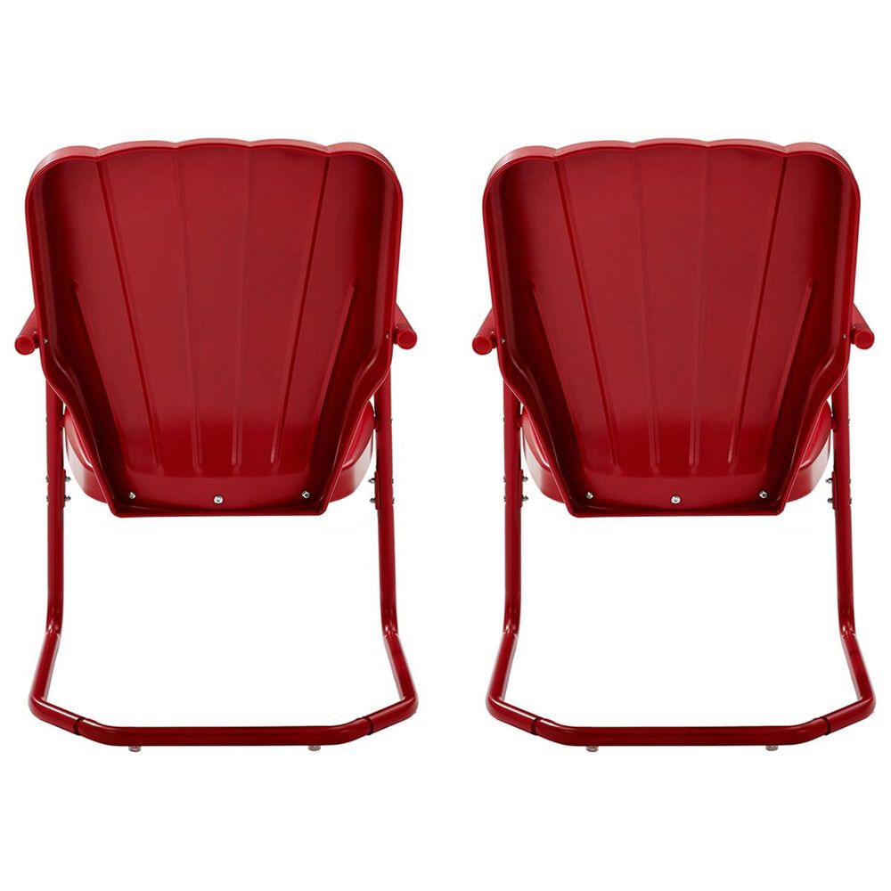Crosley Furniture Ridgeland Metal Chair in Red &#40;Set of 2&#41;, , large