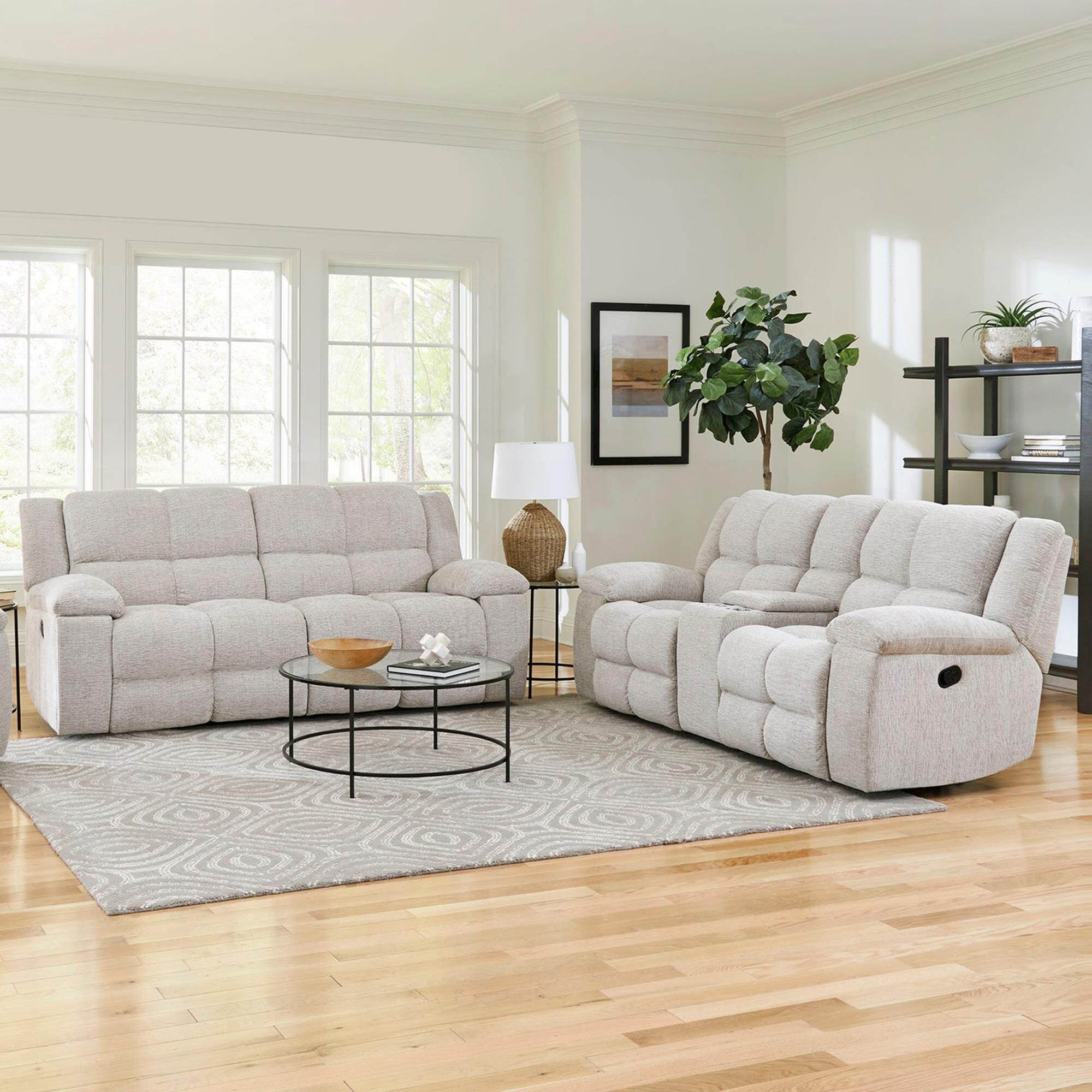 Simeon Collection Buster Manual Dual Reclining Sofa and Console