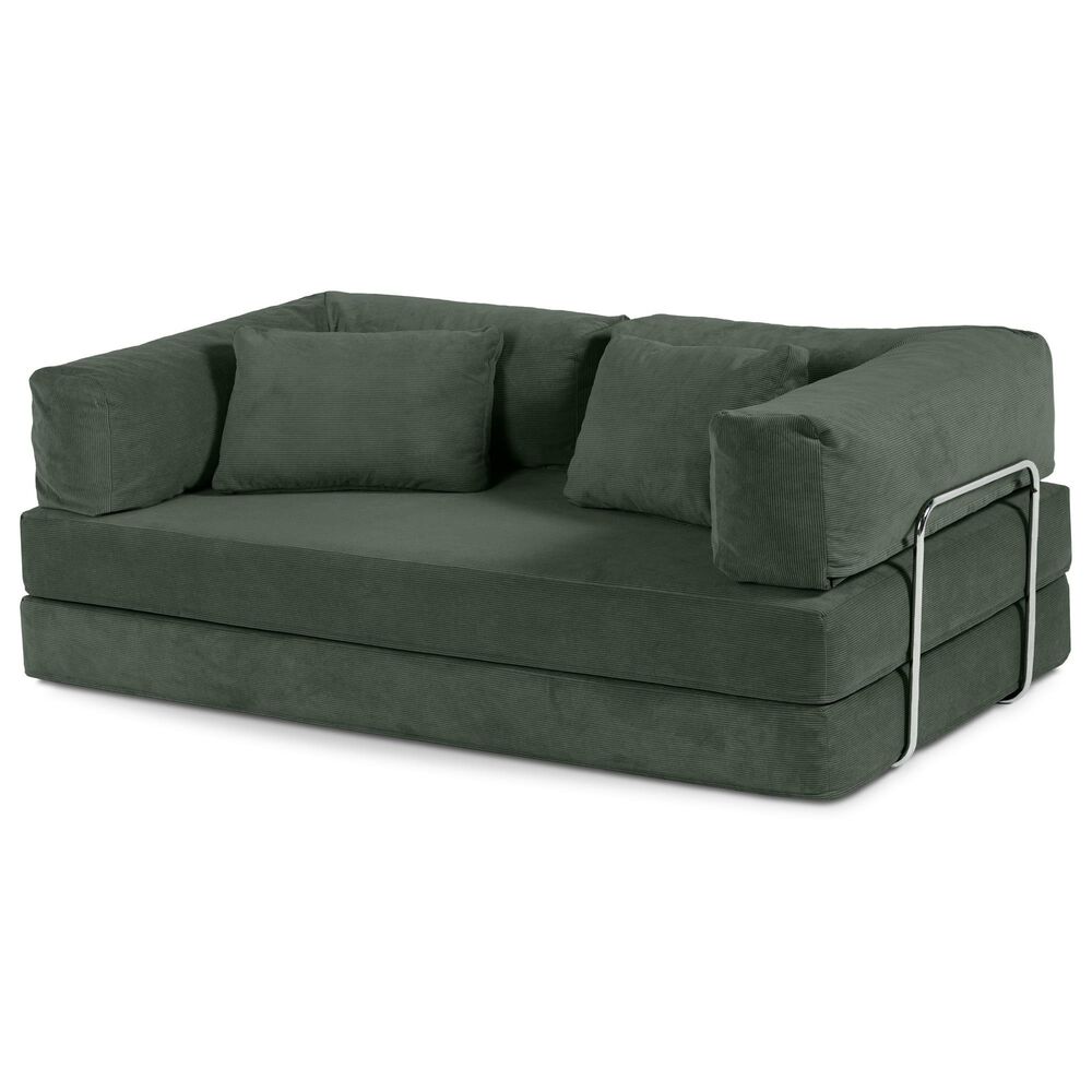 Jaxx Unsofa Stationary Loveseat in Forest Dark Green, , large