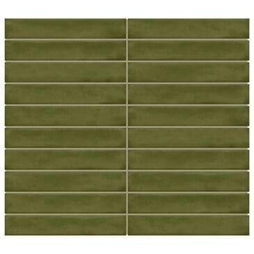 Dal-Tile Artcrafted Fern 1" x 6" Straight Joint on 11.5" x 9.75" Glazed Ceramic Mosaic Sheet, , large