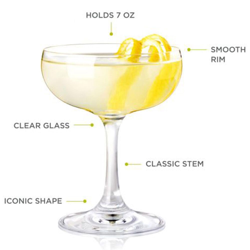 True Brands Coupe Cocktail Glasses in Clear &#40;Set of 4&#41;, , large