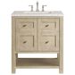 James Martin Vanities Breckenridge 30" Single Vanity in Whitewashed Oak with 3 cm Eternal Jasmine Pearl Quartz Top, , large