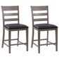 CorLiving New York Counter Height Chair in Washed Grey/Black (Set of 2), , large