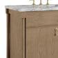 James Martin Kinnsden 36" Single Bathroom Vanity in Weathered Oak with 3 cm Carrara Marble Top and Rectangular Sink, , large