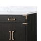Lexora Home Laurel 60" Double Bathroom Vanity in Black Oak with White Carrara Marble Top and Rectangular Sinks, , large