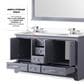 Lexora Home Dukes 60" Double Bathroom Vanity in Espresso with 2 cm White Cultured Marble Top, Rectangular Sinks and 58" Mirror, , large