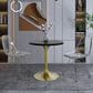 Leisuremod Verve 27" Round Dining Table with MDF Top in Brushed Gold and Black - Table Only, , large