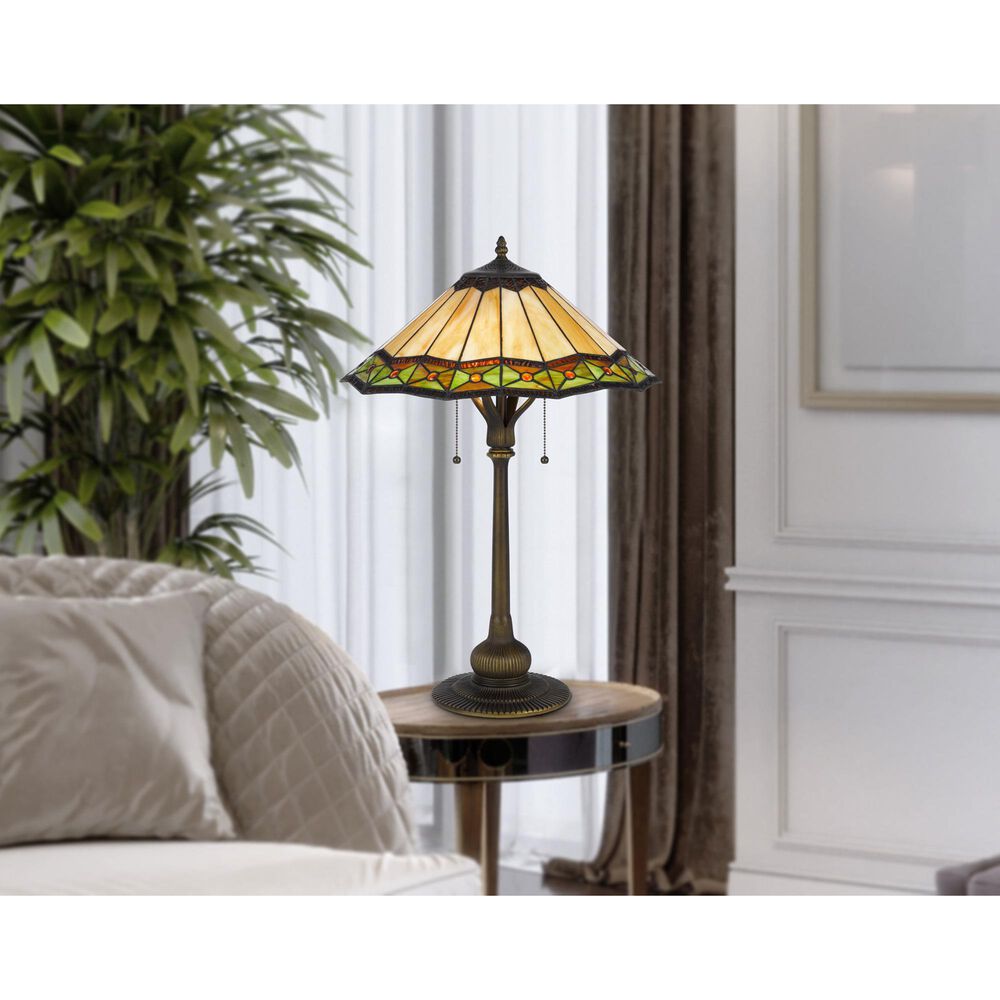 Cal Lighting Armscroft Tiffany Table Lamp in Bronze, , large