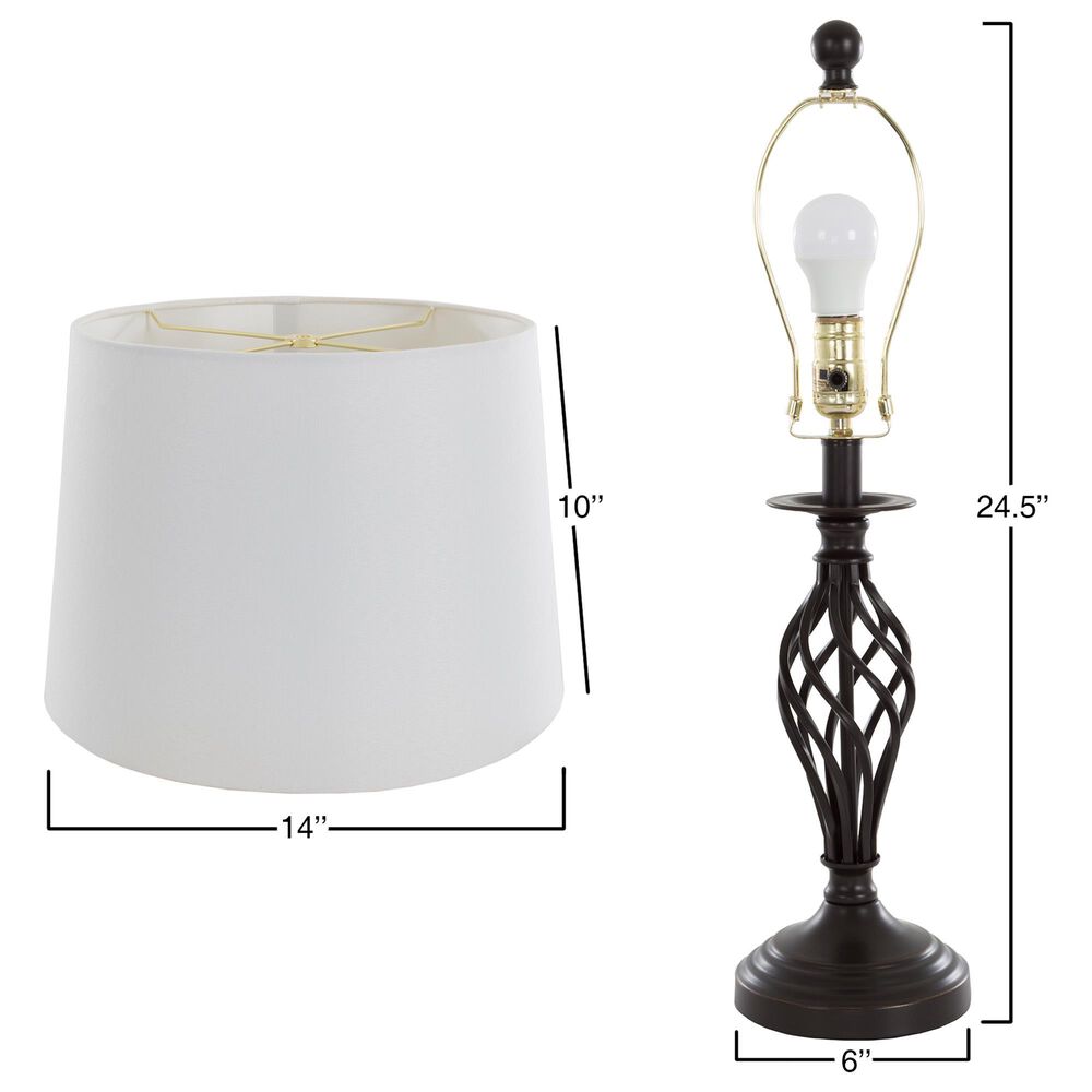 Timberlake Spiral Cage Table Lamp in Oil-Rubbed Bronze (Set of 2), , large