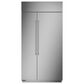 Monogram 42" Smart Built-In Side by Side Refrigerator (Handle Kit Not Included) in Stainless Steel, , large