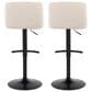 LumiSource Toriano Swivel Adjustable Bar Stool with Cream Noise Fabric Upholstery in Black (Set of 2), , large