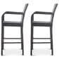 Hearth and Haven Littleton Outdoor Bar Stool in Grey (Set of 2), , large