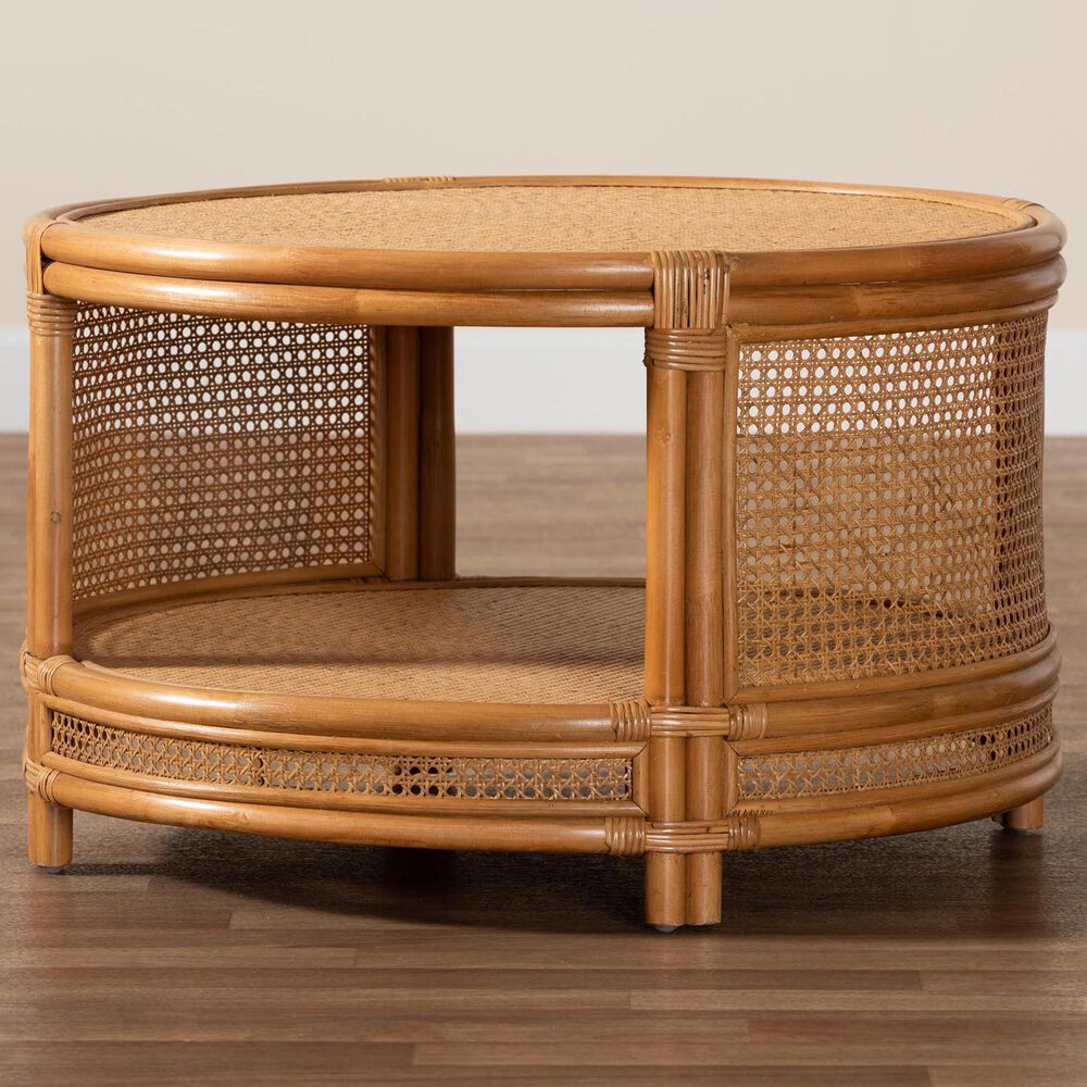 Baxton Studio Louis Coffee Table in Light Honey, , large