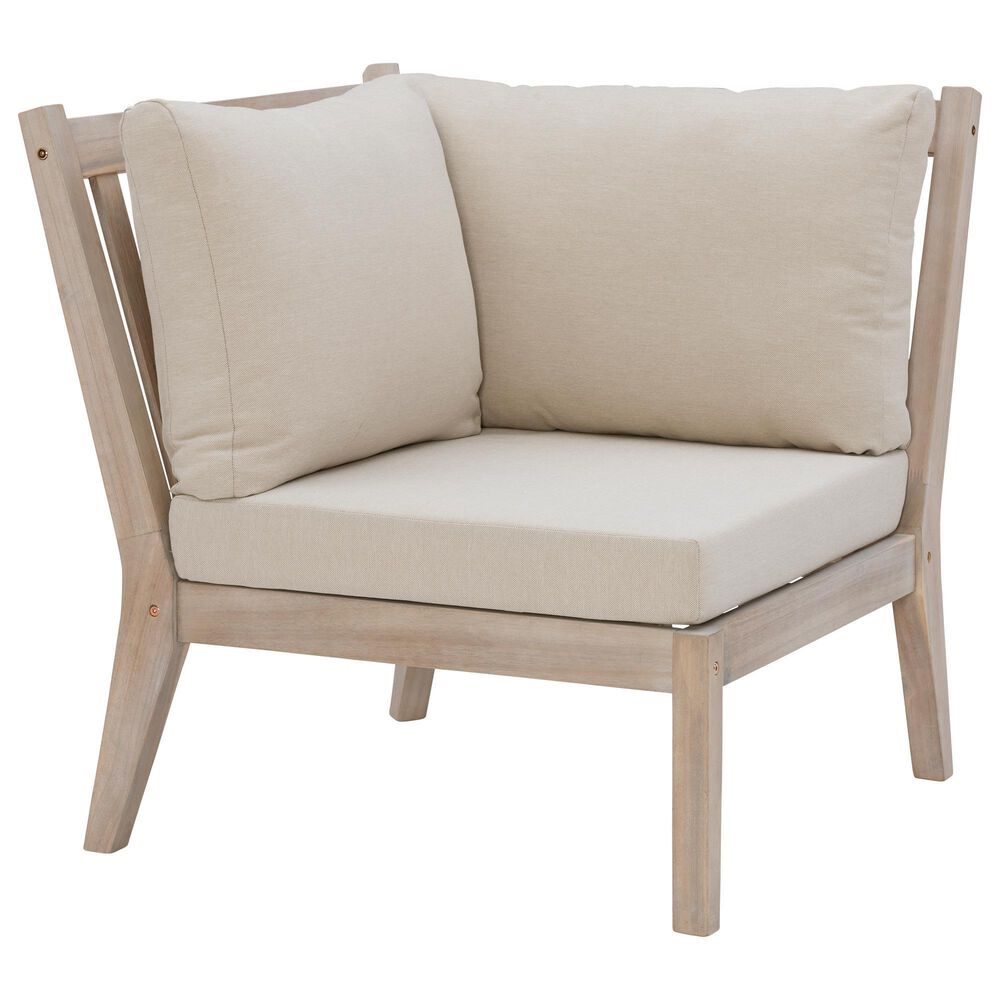 Linon Home Decor Teagon Patio Corner Chair in Beige, , large