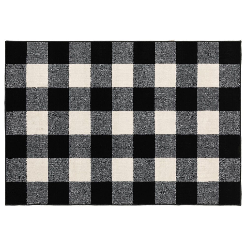 Oriental Weavers Georgia Geometric 678D0 3"10" x 5"5" Black and Ivory Area Rug, , large