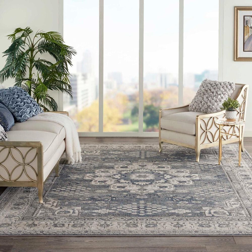Nourison Quarry 6&#39;7&quot; x 9&#39;6&quot; Grey and Ivory Area Rug, , large