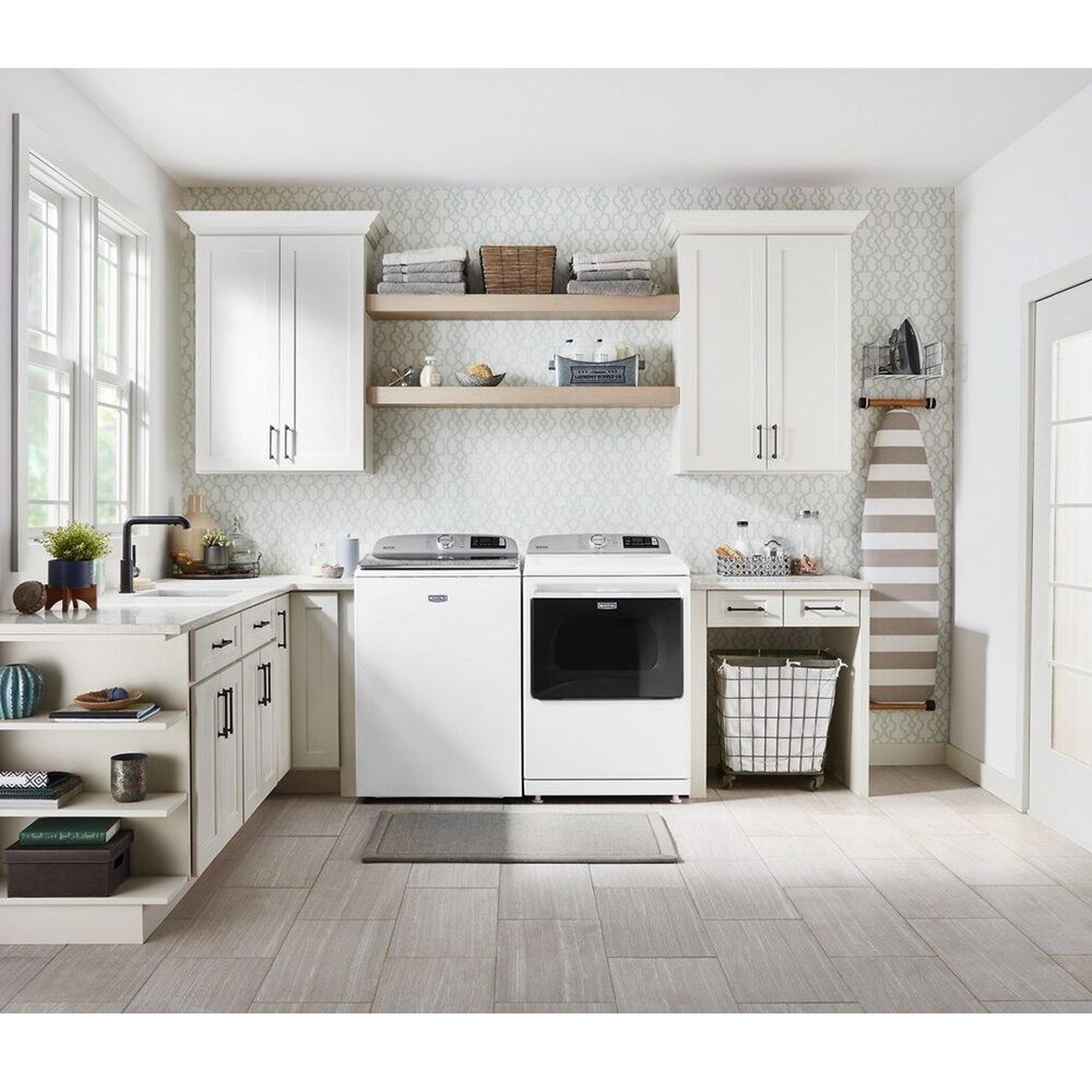 Maytag 7.4 Cu. Ft. Front Load Gas Dryer with Steam Cycles in White, , large