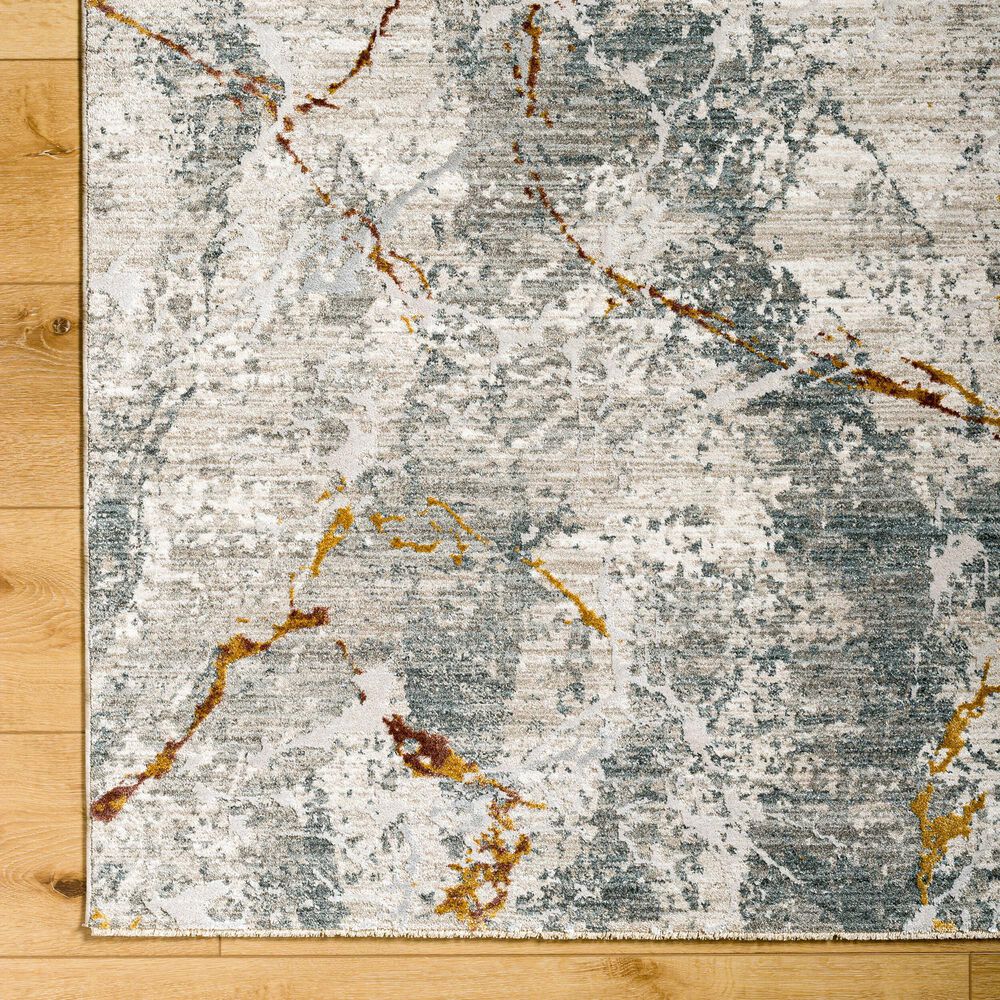 Surya Dresden Medium Gray, White, Gray, Light Slate, Mustard and Rust 2'7" x 3'11" Area Rug, , large