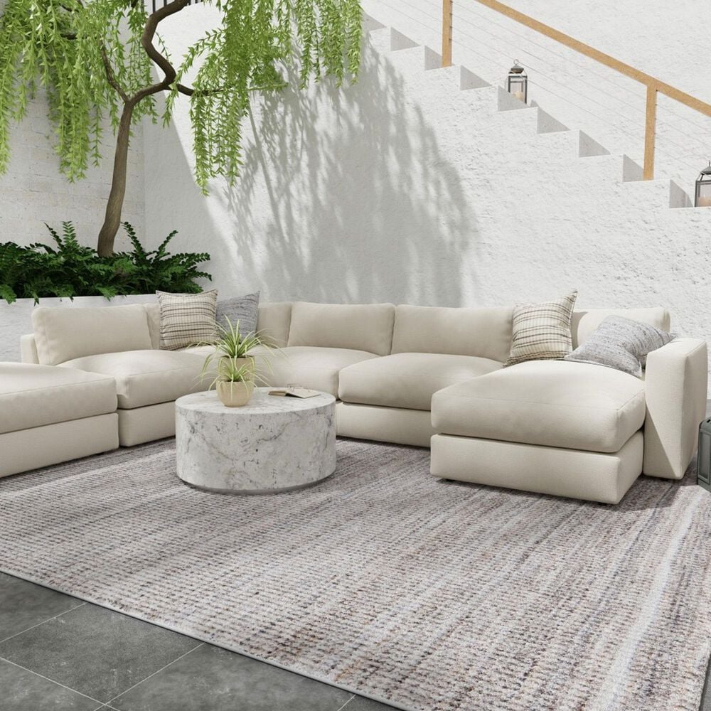 Feizy Rugs Limerick 5&#39; x 8&#39; Brown Outdoor Rug, , large