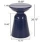 Hearth and Haven Large Patio End Table with Circular Design in Navy Blue, , large