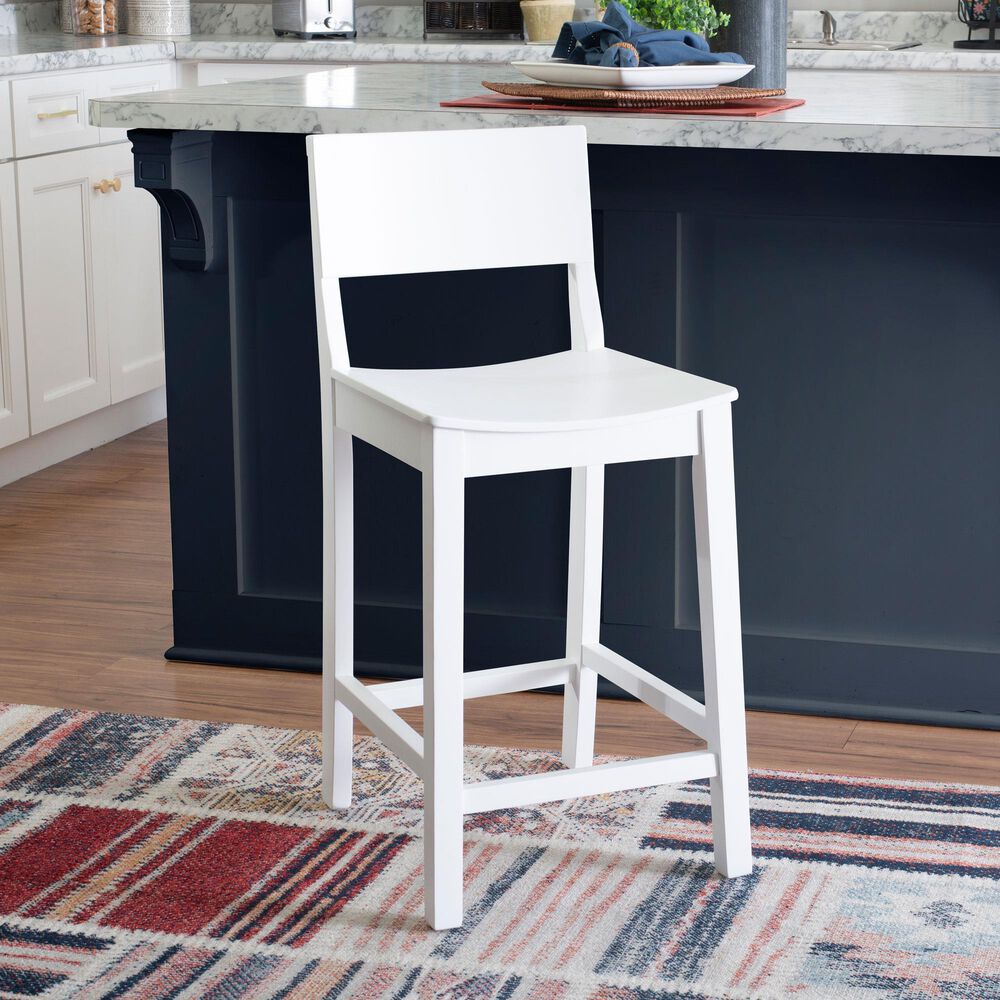 Linon Home Decor Devin Counter Stool in White (Set of 2), , large