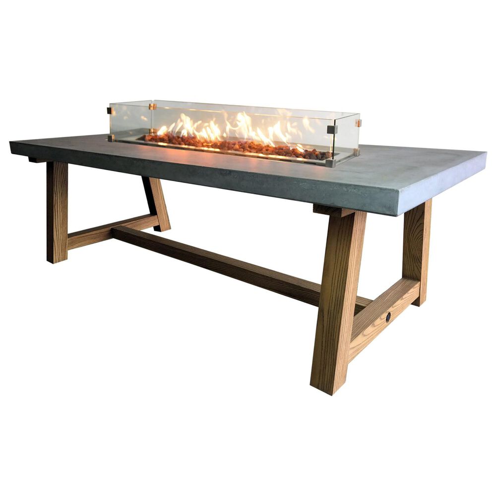 Elementi Fire Sonoma Rectangle Natural Gas Dining Fire Table in Gray and Natural, , large