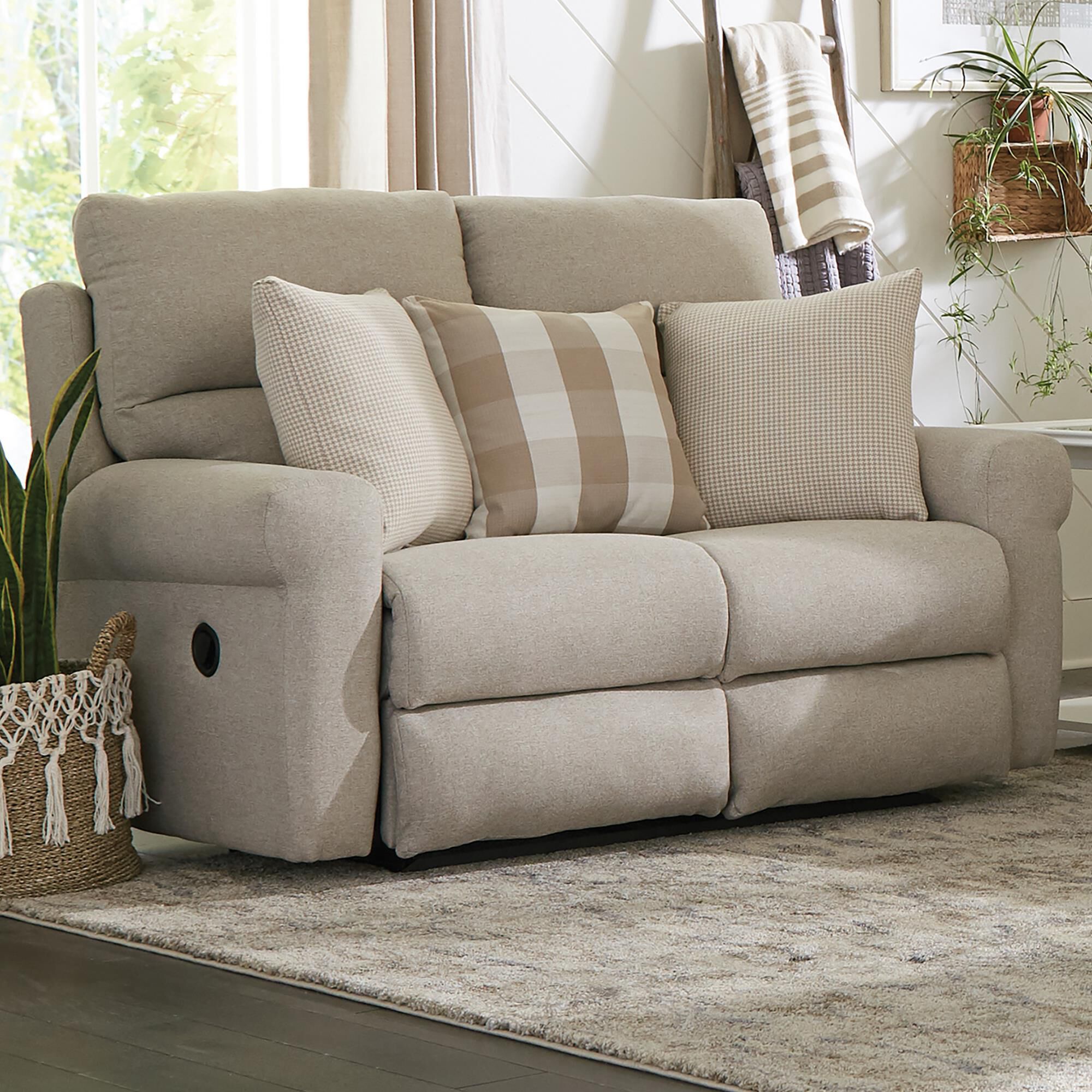 Catnapper Westport Lay Flat Reclining Loveseat in Cement NFM