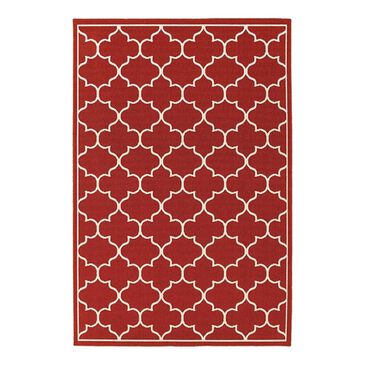 Oriental Weavers Meridian 1295R 7"10" Round Red Area Rug, , large