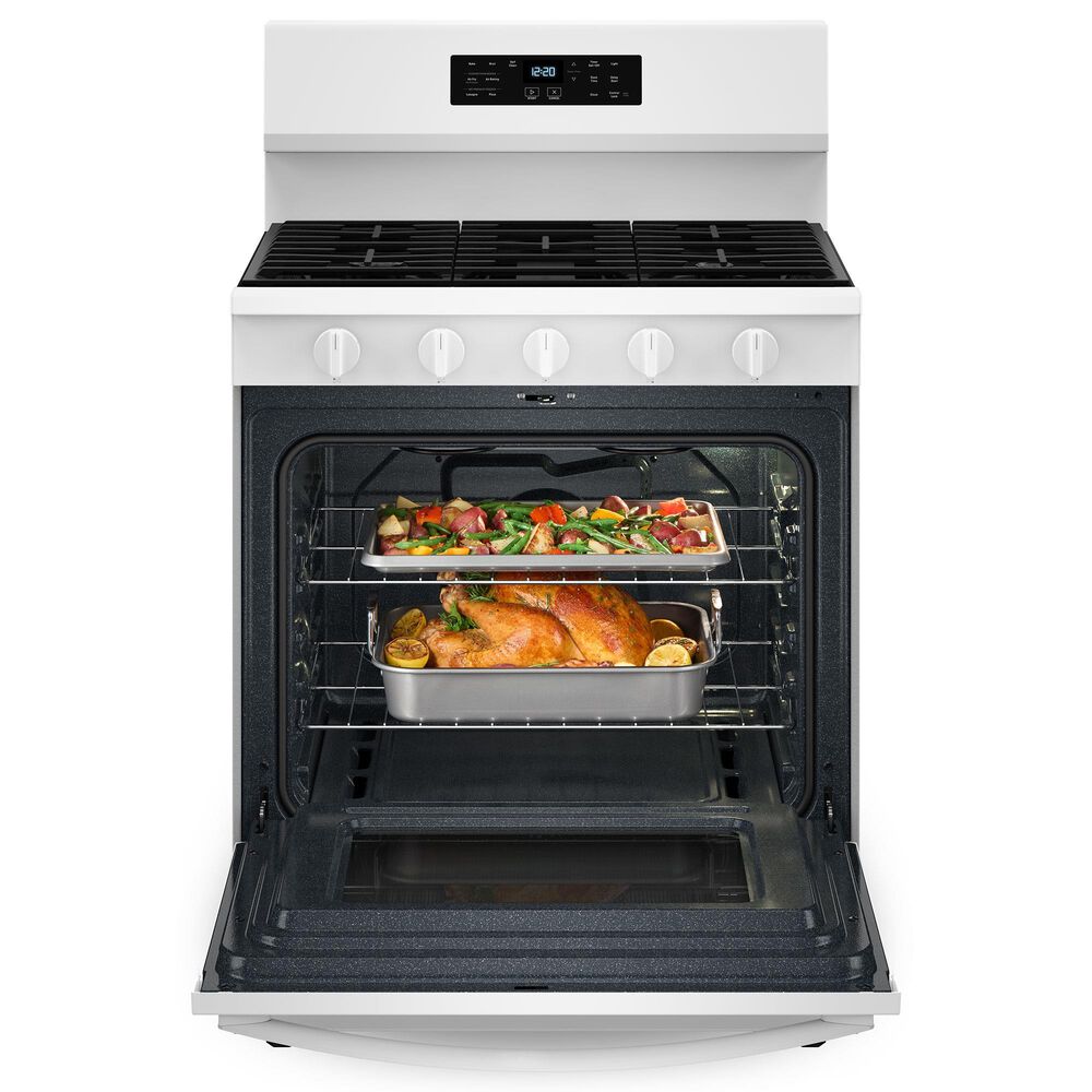 Whirlpool 5.0 Cu. Ft. Freestanding Gas Range with Air Cooking Technology in White, , large