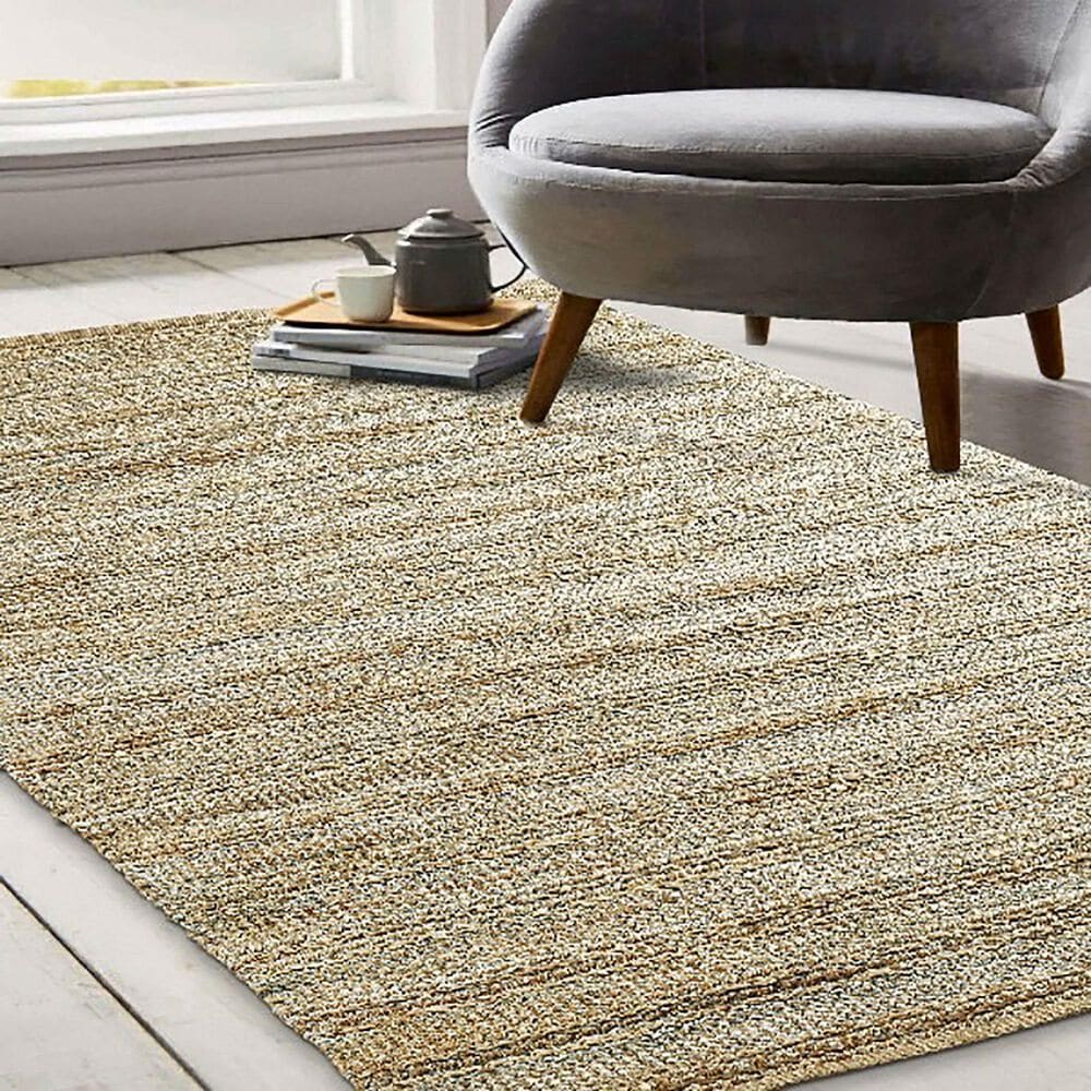 L&amp;R Resources Natural Fiber 10&#39; x 14&#39; Spa Blue Area Rug, , large