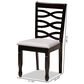 Baxton Studio Lanier Side Chair with Grey Cushion in Espresso Brown (Set of 2), , large