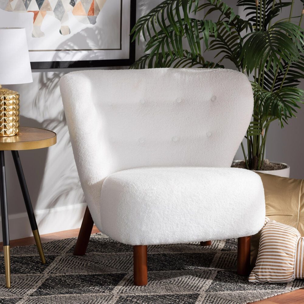 Baxton Studio Cabrera Accent Chair in White, , large