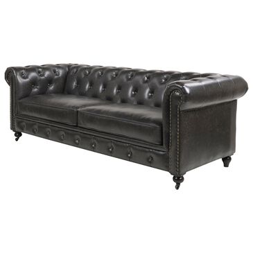 Jennifer Taylor Home Winston 91" Stationary Sofa in Vintage Black Brown, , large