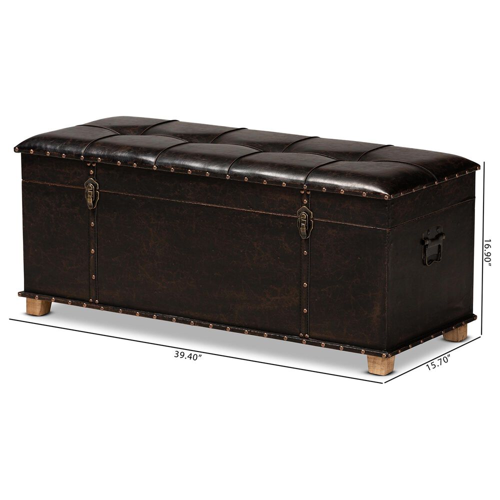 Baxton Studio Janna Storage Ottoman in Dark Brown, , large