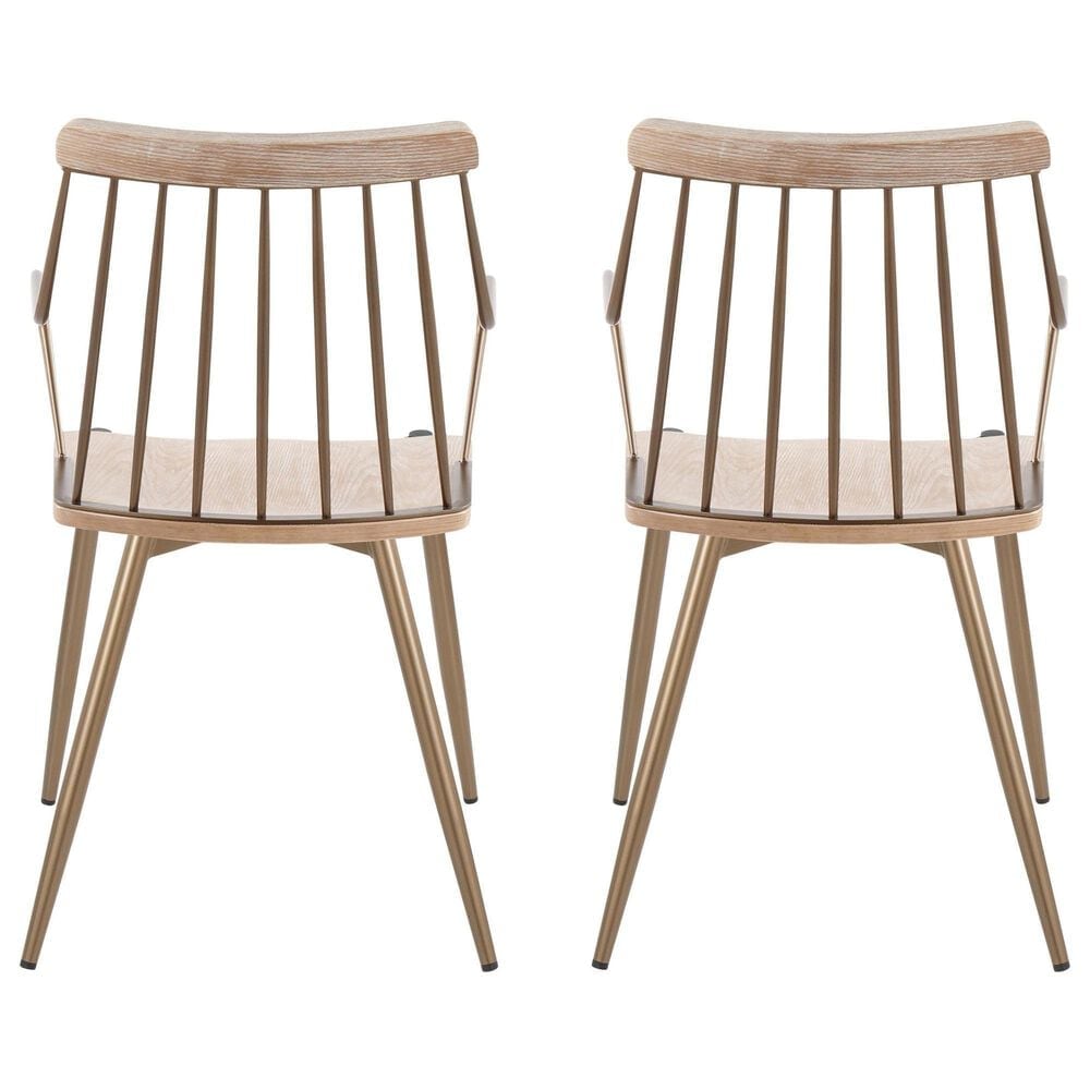 LumiSource Preston Farmhouse Accent/dining Chair in Antique Copper and Whitewashed Wood by LumiSource - Set of 2, , large