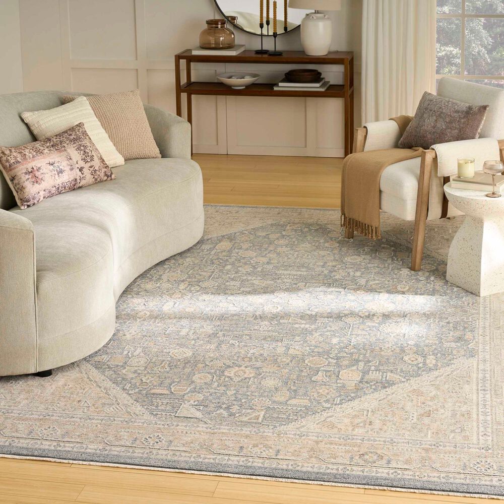Nourison Retreat Ivory and Blue 7'10" x 10' Area Rug, , large