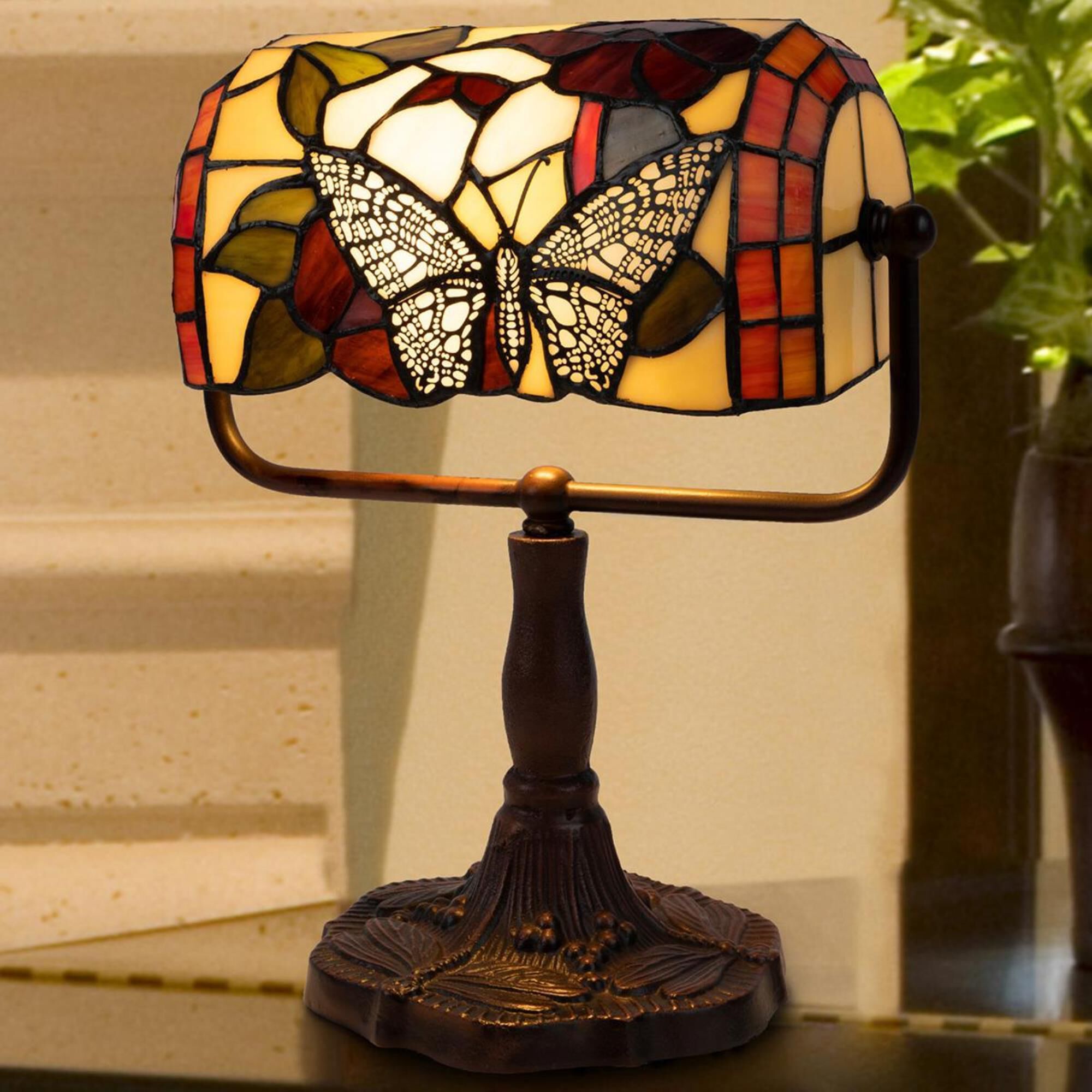 Glass bankers lamp best sale
