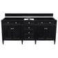James Martin Vanities Brittany 72" Double Bathroom Vanity in Black Onyx with 3 cm Eternal Jasmine Pearl Quartz Top and Rectangle Sinks, , large