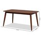 Baxton Studio Edna Dining Table in Walnut - Table Only, , large