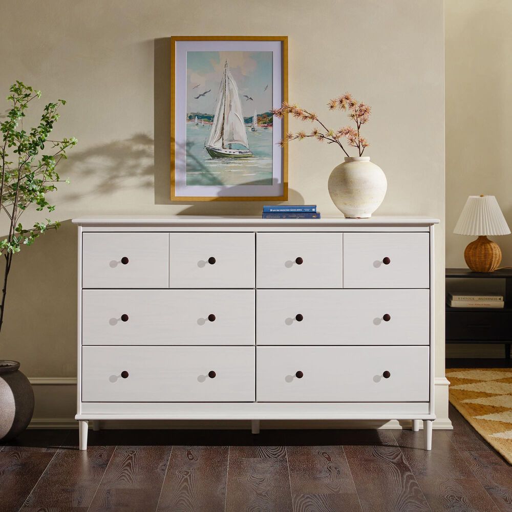 Walker Edison Spencer 6-Drawer Dresser in White, , large