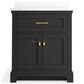 Kohler Charlemont 30" Single Bathroom Vanity in Ferrous Grey with 3 cm White Quartz Top and Rectangular Sink, , large