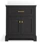 Kohler Charlemont 30" Single Bathroom Vanity in Ferrous Grey with 3 cm White Quartz Top and Rectangular Sink, , large